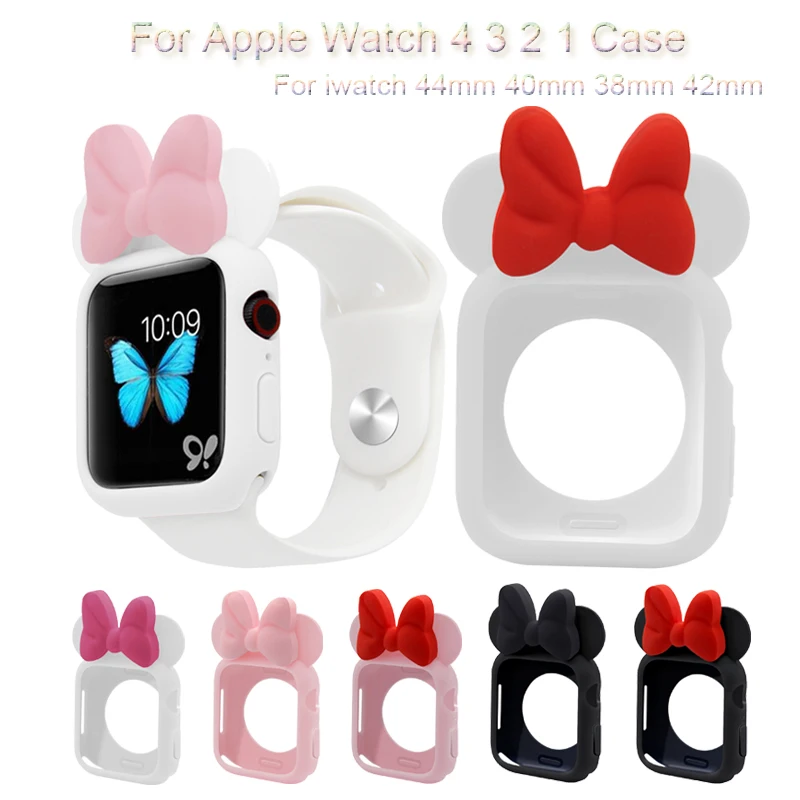 Милый чехол для часов Apple Watch 4 3 2 1 Мягкий защитный из ТПУ iwatch 44 мм 40 38 42 бампер рамка