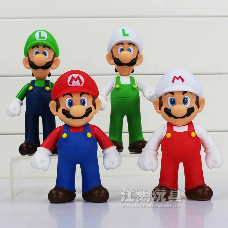 4 Различных Super Mario Bros Рисунок 12-13 СМ ПВХ Рисунках Модель Куклы Игрушки для Детей