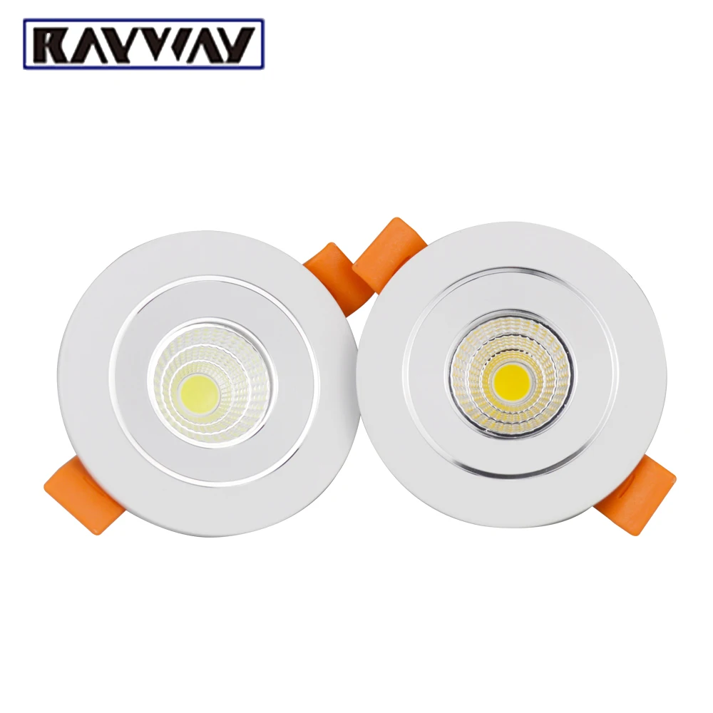 

Wholesale 10pcs/lot 5W Round LED Recessed COB Downlights White Body LED Spot Lights Showcase Lamp Non / Dimmable Down Light