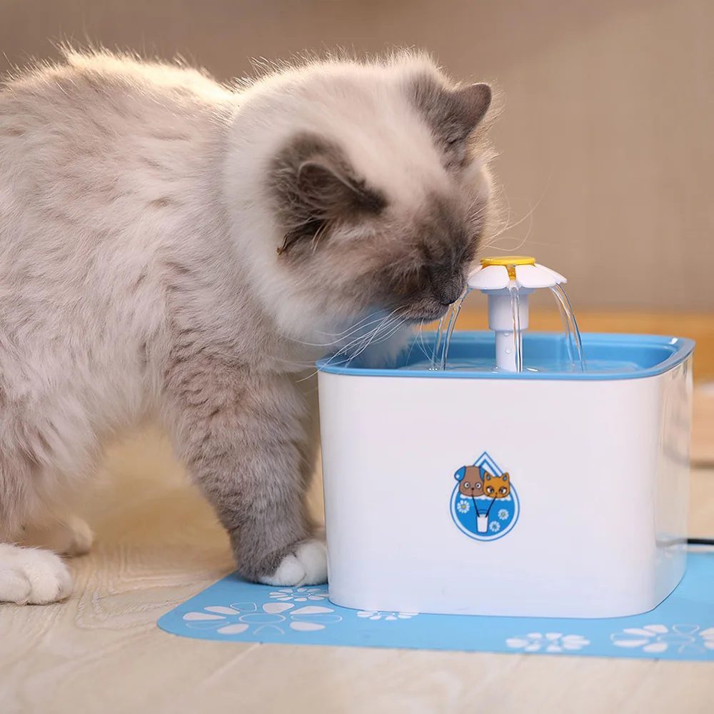 Автоматический кошачий фонтан для домашних животных, диспенсер для воды, большая Весенняя поилка для кошек, автоматический питательный фильтр для питья, 2,5 л, штепсельная вилка европейского стандарта