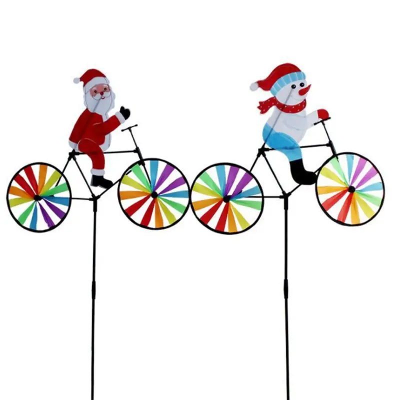1 шт. 3D большой Снеговик Санта Клаус на велосипеде ветряная мельница ветряная вертушка Вихрь дворовый садовый Декор Рождественский подарок