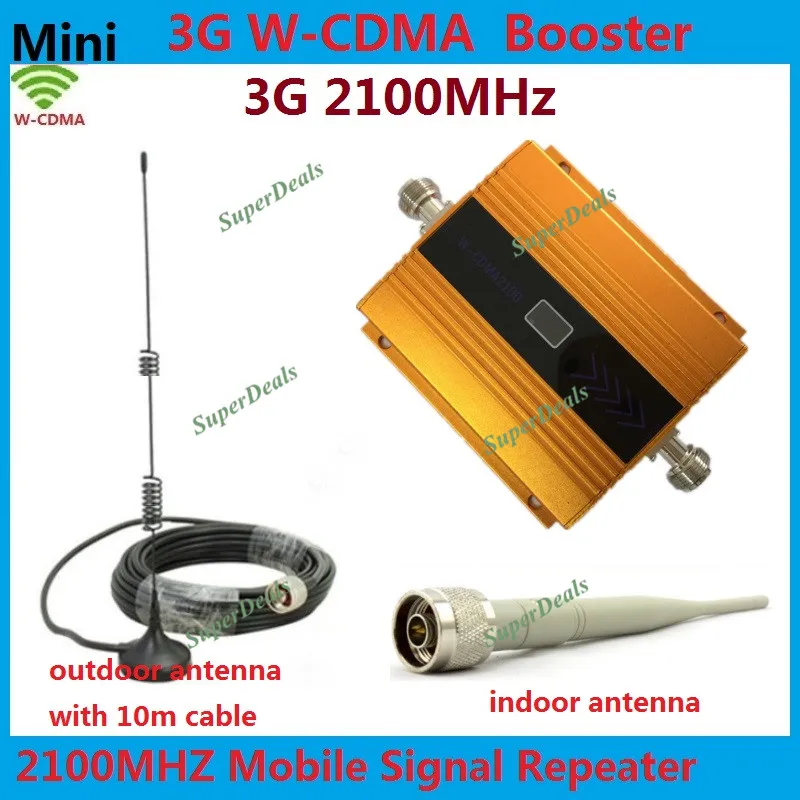 

Gold Mini W-CDMA 2100Mhz 3G Repeater Mobile Phone 3G Signal Booster WCDMA Celullar Signal Repeater Amplifier + Antenna Full Sets