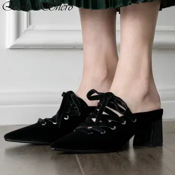 

EshtonShero Women Sandals Shoes Woman Pointed Toe High Heels Platform Kid Suede Slingback Ankle Ladies Wedding Shoes Size 3-11