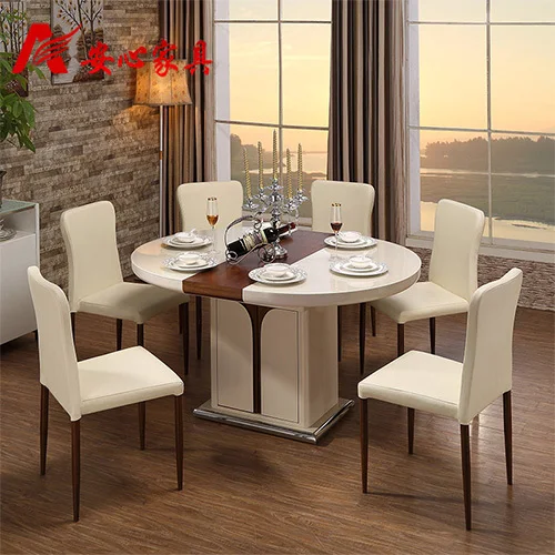6 persona comedor combinación plegable retractable mesa de comedor ...