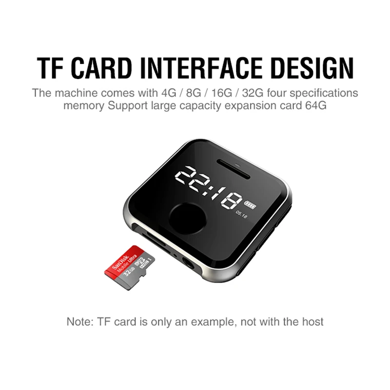 HBNKH Metal Mini Mp3 Player Hifi FM Radio Build in