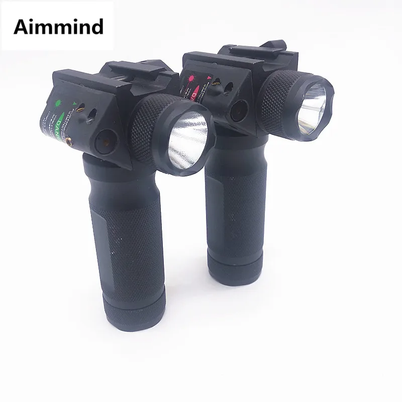 Billig Taktische Fore grip Hard licht LED Taschenlampe mit rot Grün Laser Änderung Ersatz Geeignet anblick für pistole jagd