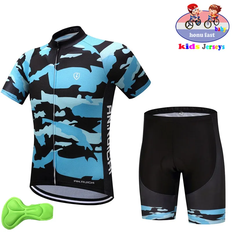 Детский комплект из джерси и шортов для велоспорта, дышащая быстросохнущая летняя велосипедная Одежда для мальчиков