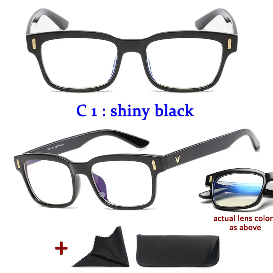 Анти-Синие лучи компьютерные очки мужские синий светильник очки защитные очки синий светильник Блокировка - Цвет оправы: Shiny black