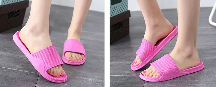Summer New Pure Color Lovers Household Slippers Anti-slip Waterproof Slide Bathing Bathroom Men's And Women's Lovers Shower Slippers (4)