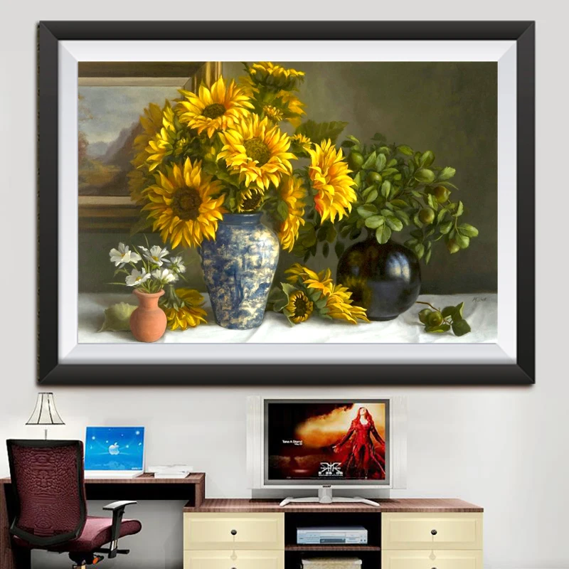 

DIY diamond painting cross stitch Needlework diamond mosaic diamond embroidery Sunflower flowers icons crafts christmas gift