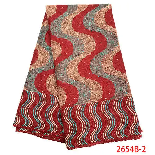 Высококачественная швейцарская вуаль кружева в швейцарской африканская сухая хлопковая кружевная ткань в нигерийском стиле шнурки с камнями KS2654B-6 - Цвет: Picture 2