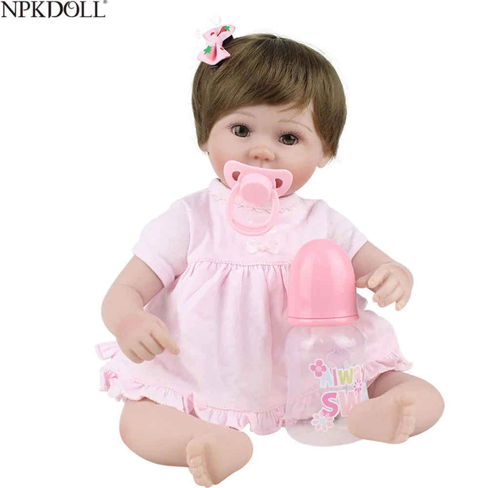 

NPKDOLL 17 inch 42cm Silicone Reborn Baby Doll Alive Lifelike Real Gril Doll Realistic Princess Toys For Girl Bebe Reborn