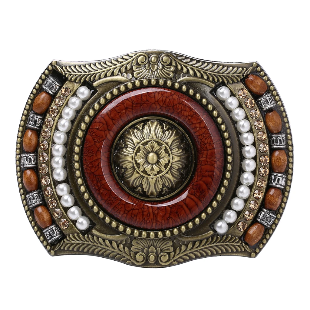 Western Bohemian Cowboy/girls Belt Buckle Indian Rodeo Novelty Bead Decor For Men's Belt Accessory 
