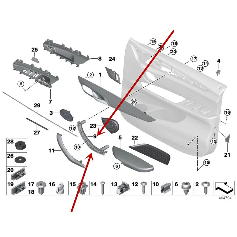 

Car Front door handle fixing bracket X5 2013-2017b mw35i E70 E71 F02 F01 X6 Open door armrest base cover Side frame beam handle