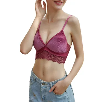 

Fashion Lady Anti-Lighting Wrapped Chest Lace Solid Color Gathered Tube Top