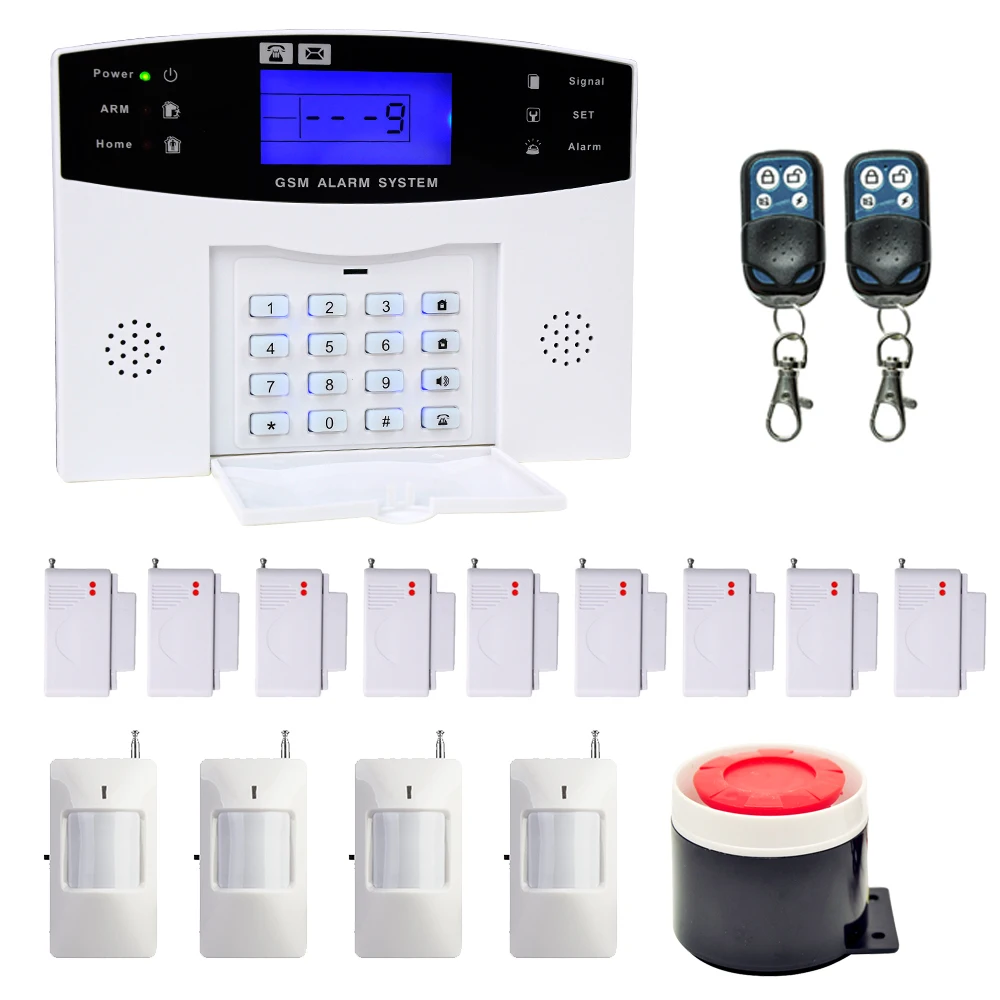 

LCD Keyboard RU/SP/EG/FR/IT Voice Wireless SMS Home GSM Alarm system House intelligent auto Door Security Alarm Systems