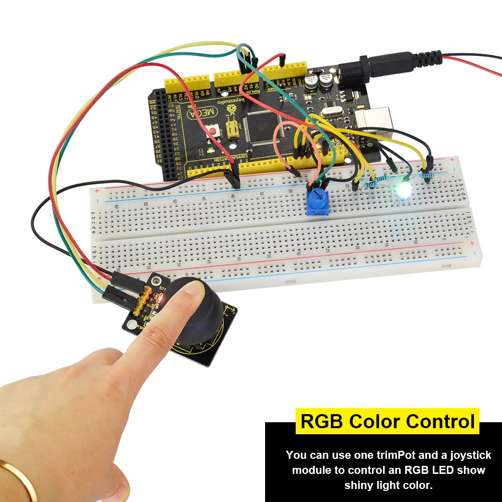 Keyestudio Расширенный стартовый Обучающий набор с мега 2560R3 для Arduino образовательный проект+ 1602 lcd+ PDF(онлайн