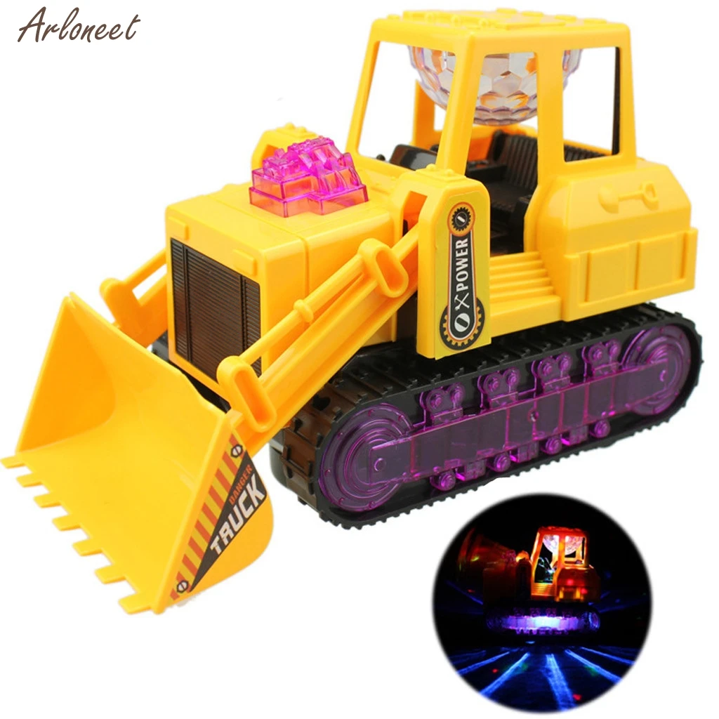 

2019 New Kids Children Musical Toy Funny LED Electric Construction Vehicle Bulldozer Truck Toy Music Engineering Flash Car