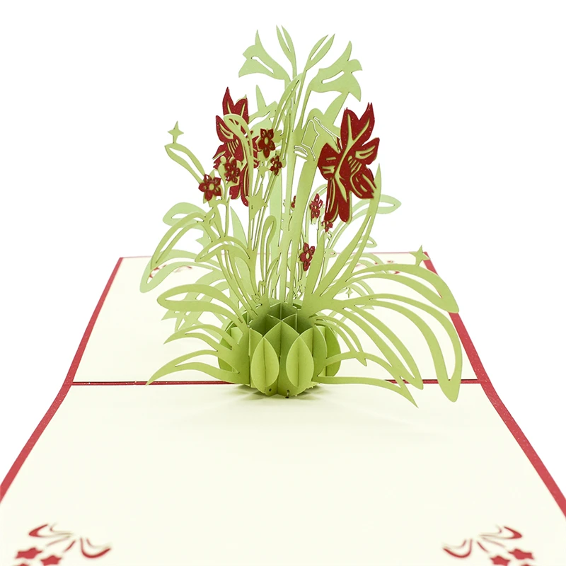  Daffodil 3D Pop UP Card Birthday Gift with envelope sticker Flower laser cut invitation Greeting Ca - 32876121629