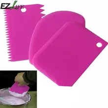 3 шт./компл. Пластик миксер для теста Ножи скребок для льда однотонные гладкие торт весло неровные края шпатели для торта Fondant(сахарная) Формы для выпечки инструмент LQX0891