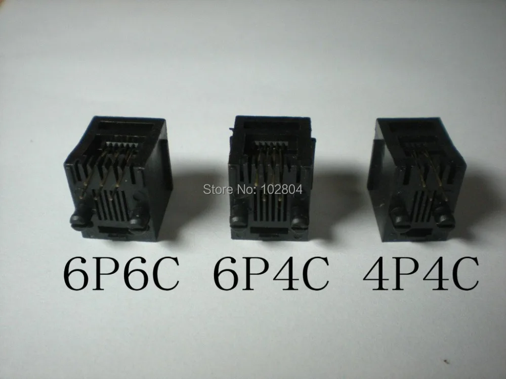 

Black 6P6C With flange Top entry Modular Network PCB Jack Connector 20 pcs per Lot