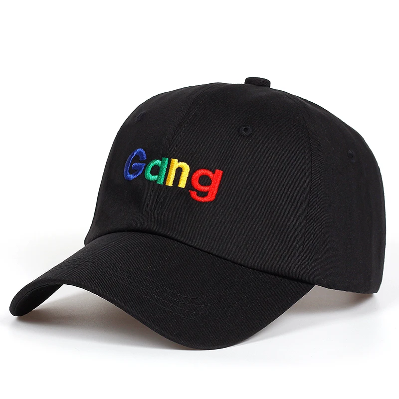 2018 Новая мода Gang вышивка папа шляпа бейсболки Хлопок Snapback шляпы гольф шапки для мужчин и женщин Регулируемый пара Cap