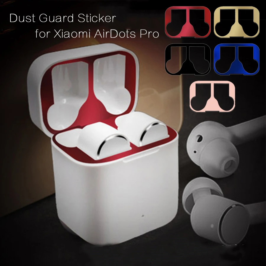 

Metal Dust Guard Protective Sticker Case for Xiaomi Airdots Pro Air TWS Earphone Case Shell Skin Protector for Airdots Accessory