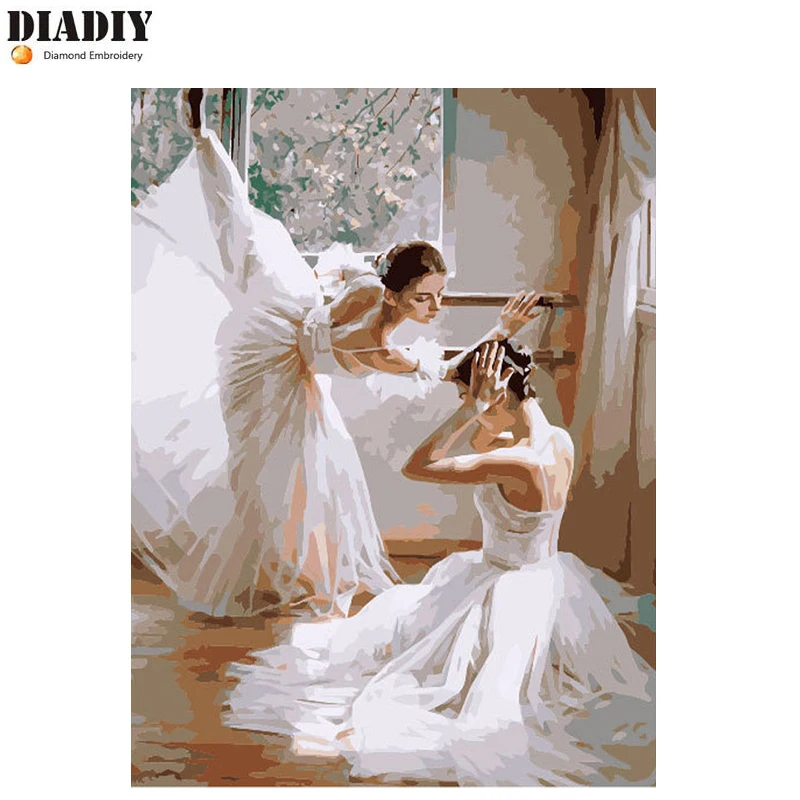 DIADIY DIY 5D алмазная вышивка Алмазная мозаика картина девушка балет танцор круглая