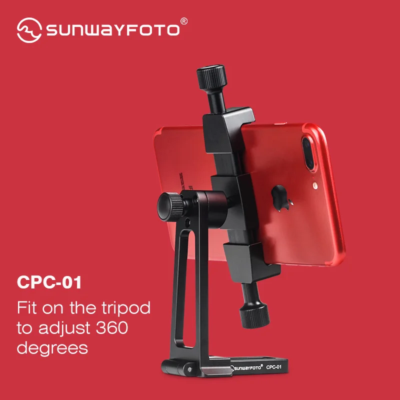 SUNWAYFOTO CPC-01 Аксессуары для мобильных телефонов профессиональный стол и подставка Профессиональный штатив шаровая Головка держатель для телефона кронштейн