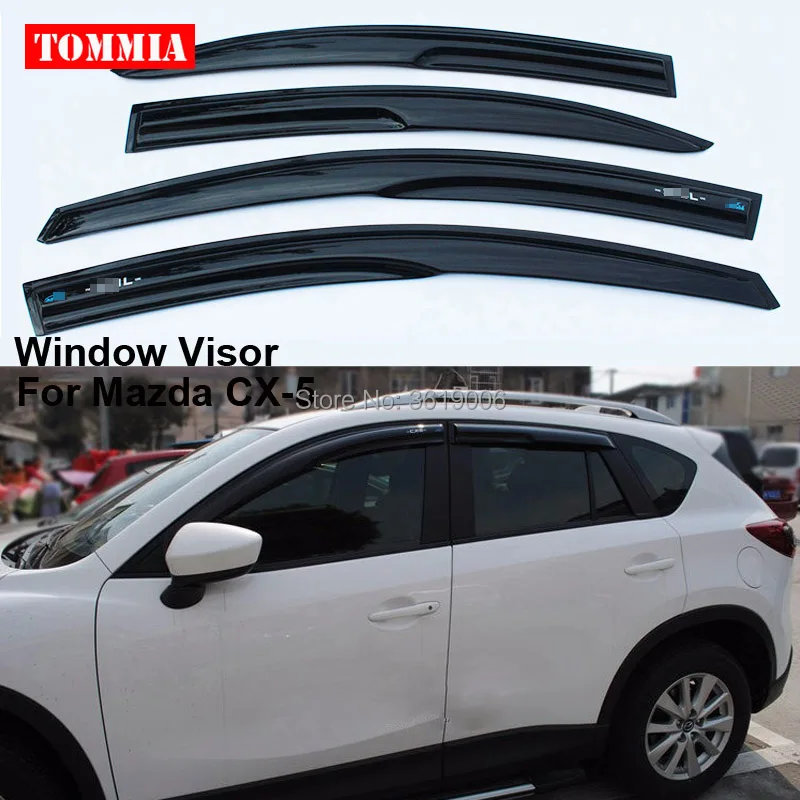 

tommia For Mazda CX-5 4pcs Window Visor Shade Vent Wind Rain Deflector Guards Cover