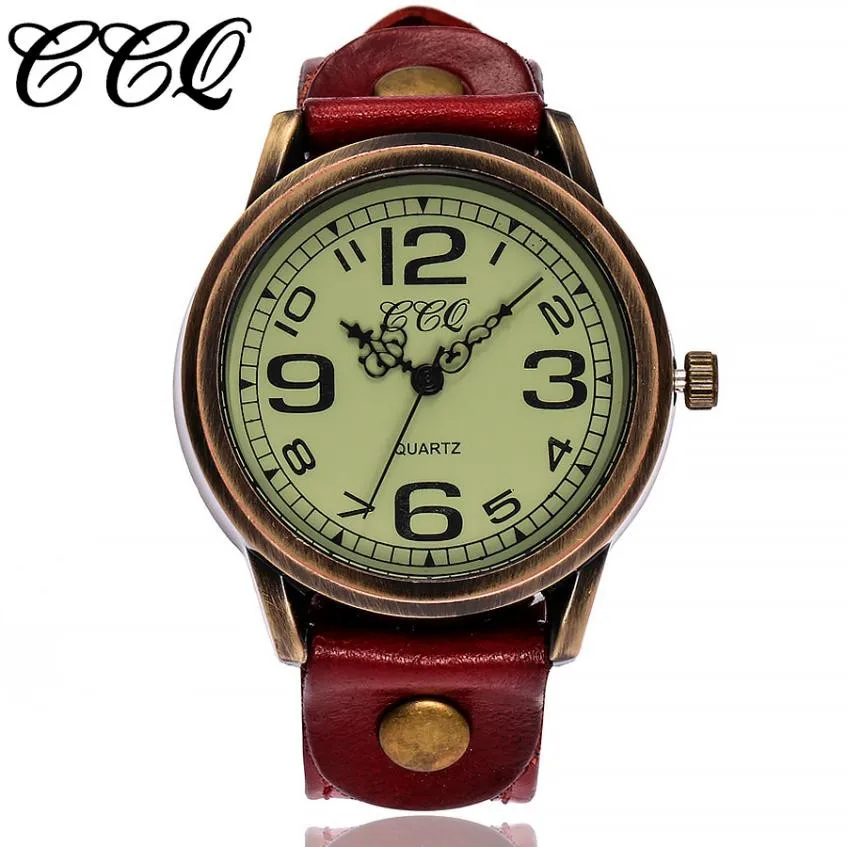 

CCQ 2019 New Fashion Women Watch Vintage Quartz Leather Watch Bracelet Wristwatch Wristwatches Relogio Feminino