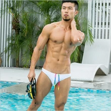 Мужские сексуальные одноцветные купальные костюмы с низкой талией, новые эластичные облегающие купальные костюмы для бассейна, мужские купальный костюм Sunga boy, пляжные шорты для серфинга, размер samll