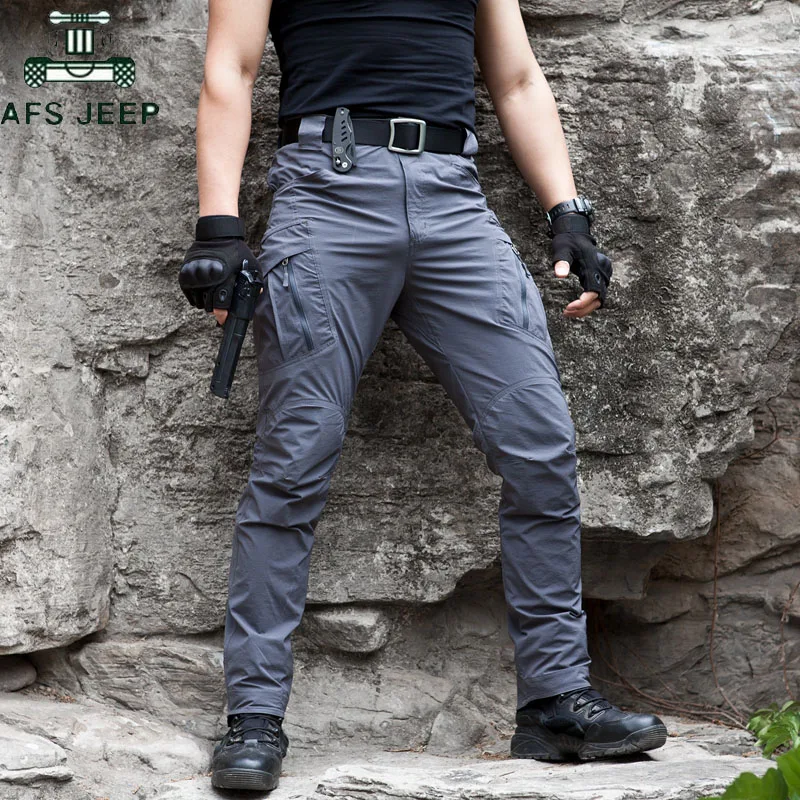 

IX9 Summer Lightweight Urban Tactical Cargo Pants Men Waterproof Quick Drying Breathable Stretch SWAT Army Military Pants hombre