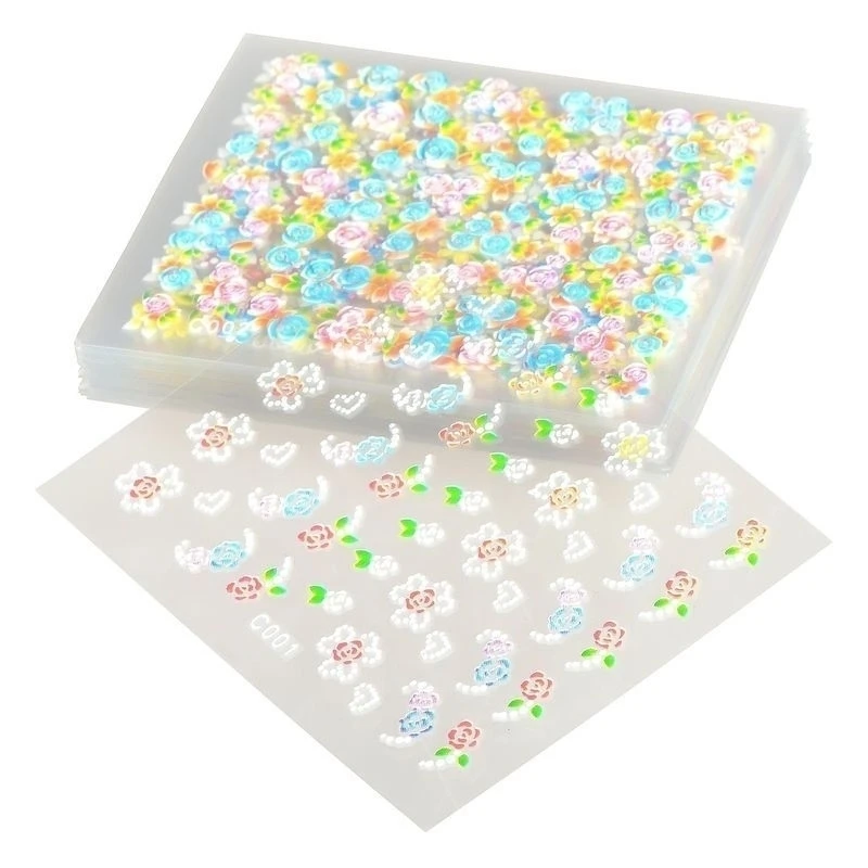30 Sheets Nail Art 3D Stickers Flowers Design Manicure Tips Decal Decorations (4)