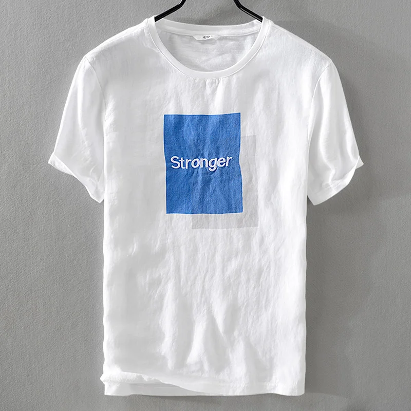

Designer Italy brand t shirts men flax and cotton white t shirt men summer casual t-shirt for men breathable tshirt male camisa