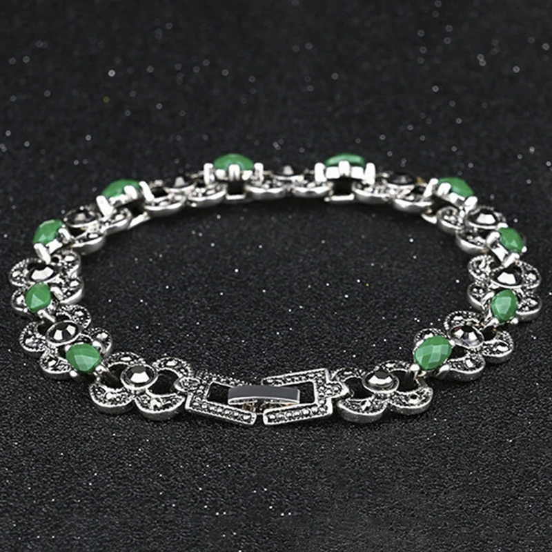Fashion Green Cubic Zirconia Crystal Charms Bracelets bijoux femme pulseira Tennis Bracelet For Women Jewelry