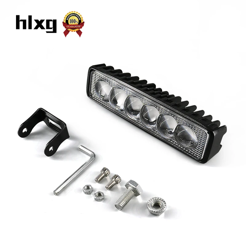 

hlxg 1pcs 18W LENS Car LED Work Light Bar fog Lamp Driving Foglight Offroad for Jeep Truck Lorry Vehicle 1800LM 6000K White 12V