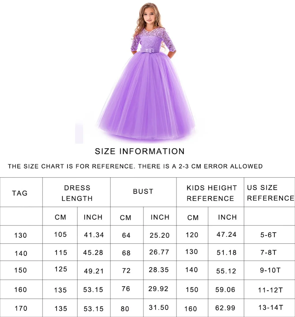 PaMaBa Deluxe Girls Christmas Dress - Party Wear Lace Frock, 3/4 Sleeve, Floor Length, Princess Style Ball Gown for Teens image 6