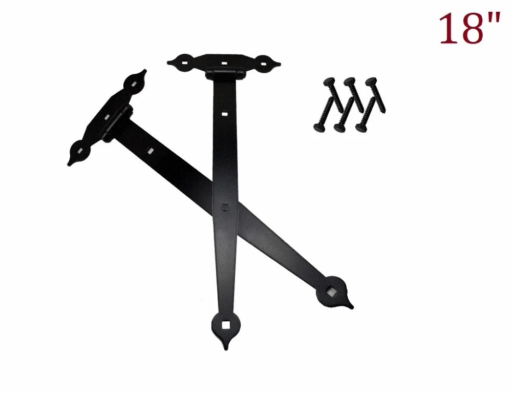 " /18" Тяжелый Регулируемый самозакрывающийся тройник т петля в черном Tru-Close декоративный пружинный ремень сарай ворота петли из кованого железа