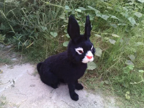 simulation animal large about 40cm x 43cm rabbit model,lifelike squatting white rabbit toy decoration gift t493