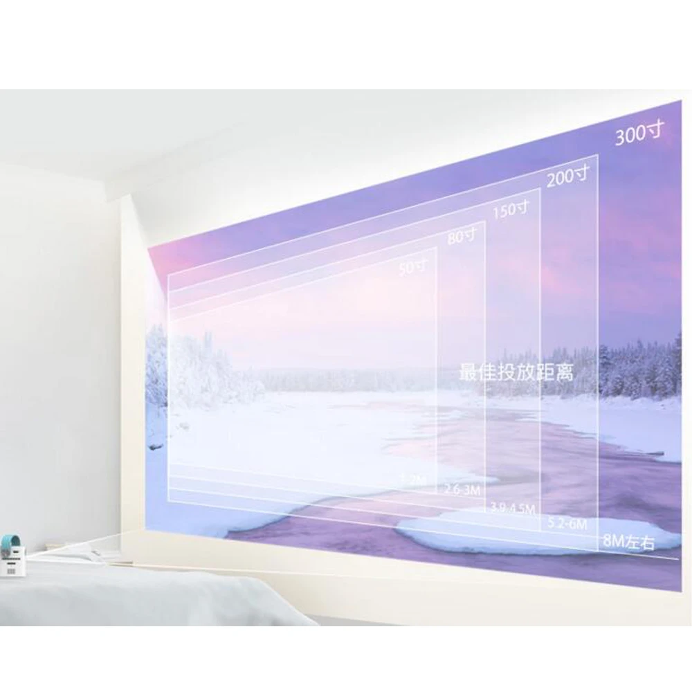 Портативный мини проектор для дома беспроводной Wi Fi HD 1080p Умный домашний