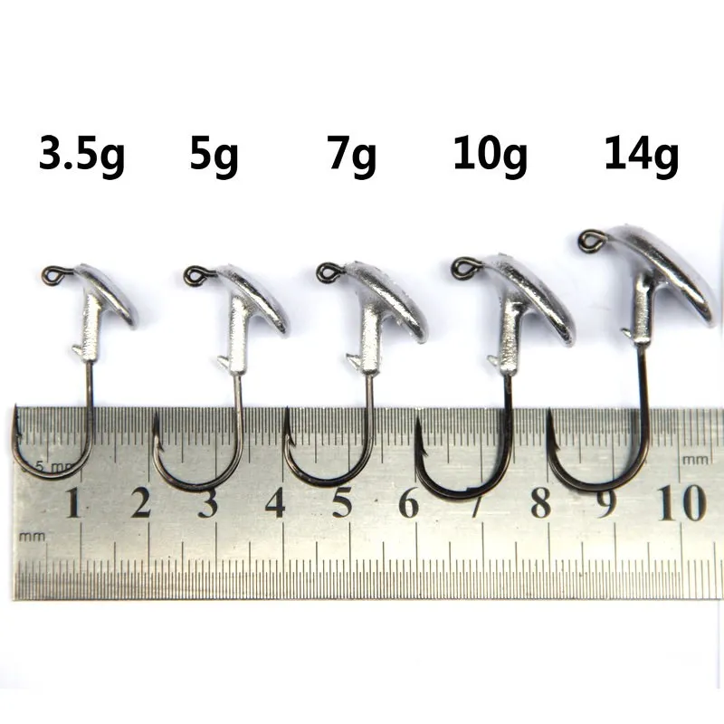 5 шт./лот, свинцовые крючки, кровяной слот, открытая свинцовая головка, стакан, рыболовный крючок, 5 г, 7 г, 10 г, 14 г, для мягкой приманки, углеродистая сталь, рыболовные крючки