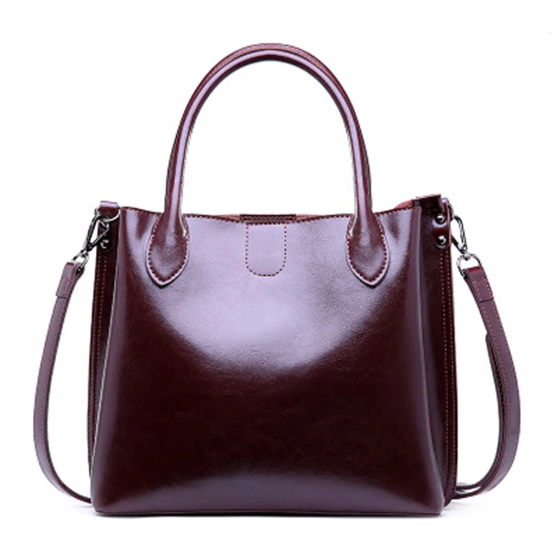 Женская сумка из натуральной кожи, высокое качество, женские сумки для женщин, сумка через плечо, модная брендовая Женская Повседневная Сумка-тоут, bolsos mujer - Цвет: Coffee