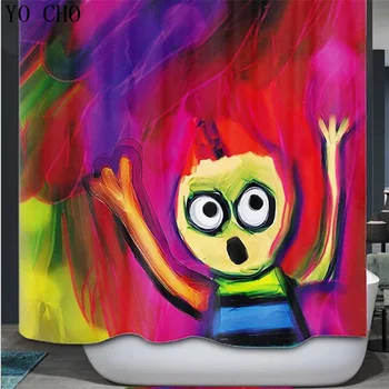 

Free shipping 3D Pattern Shower Curtain waterproof fabric anime rideau douche for bathroom accessories halloween bath curtain