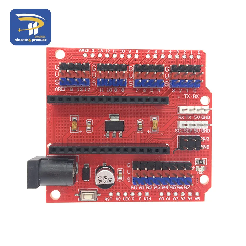 ATMEGA328P нано IO щит и UNO многоцелевой Плата расширения для Arduino NANO 3,0 CH340 CH340G - Цвет: Red