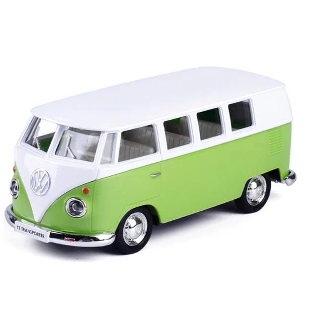 High Simulation 136 car Model Toy Van Mixed Two Colors Retro Alloy Bus