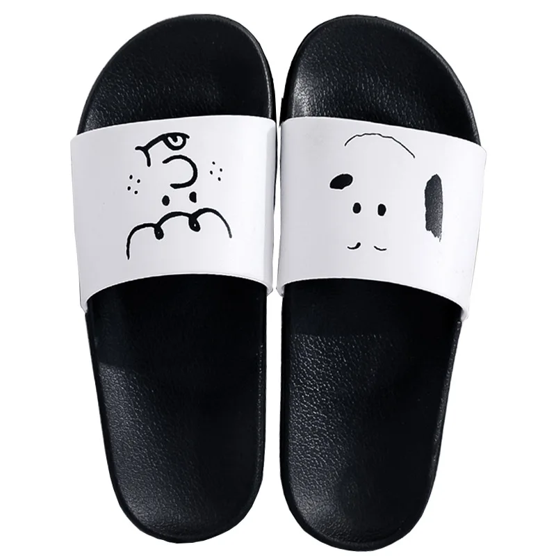 

Slippers Women Flat Slides Summer Casual Beach Flip Flops Shoes Non-slip Indoor Black White Comfortable Slippers Shoes
