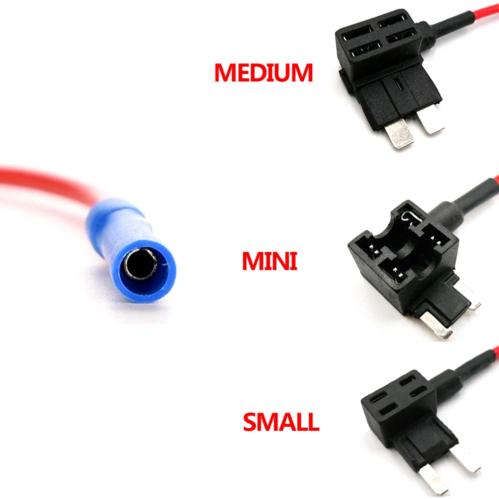 Fuse Holder Car Fuses Kit Circuit Adapters and Fuse Set 12V Minicar Fuse Holder Add-a-circuit TAP Adapter with 10A Micro Mini Standard ATM Blade Fuse
