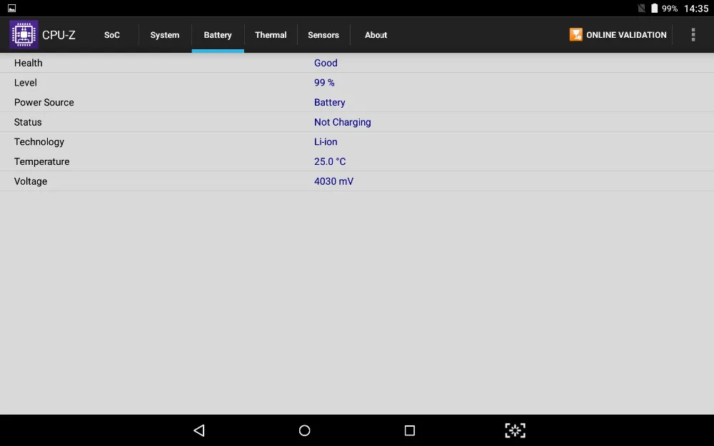 CPU-Z Tablets battery