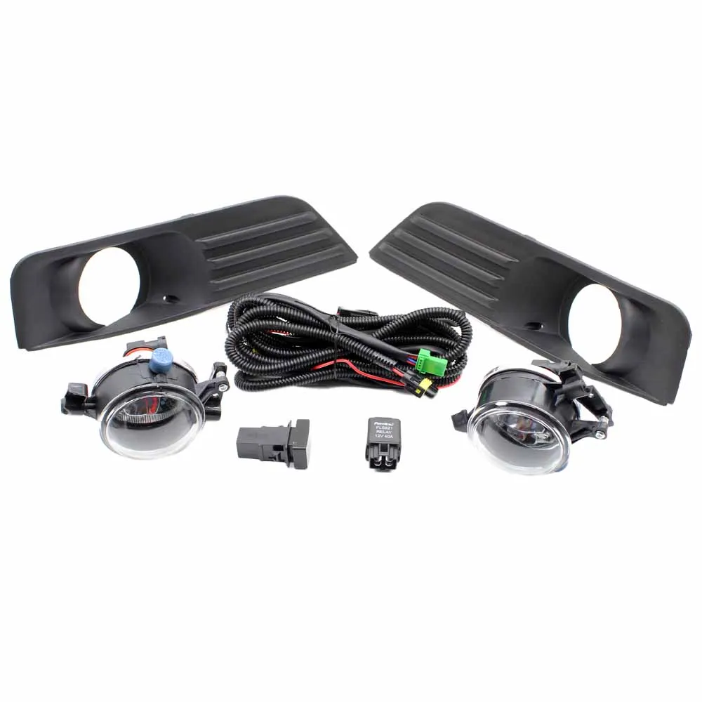 2pcs Fog Light Grille + 2 Lamp + Wire Switch Kit Fog Lights Assembly Car Front Bumper Fog Lamp For Ford Focus MK2 2005 2006 2007 2pcs Fog Light Grille + 2 Lamp + Wire Switch Kit Fog Lights Assembly Car Front Bumper Fog Lamp For Ford Focus MK2 2005 2006 2007